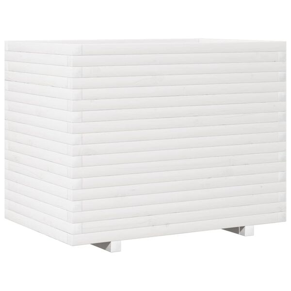 vidaXL Jardini&egrave;re blanc 90x60x72 cm bois de pin massif