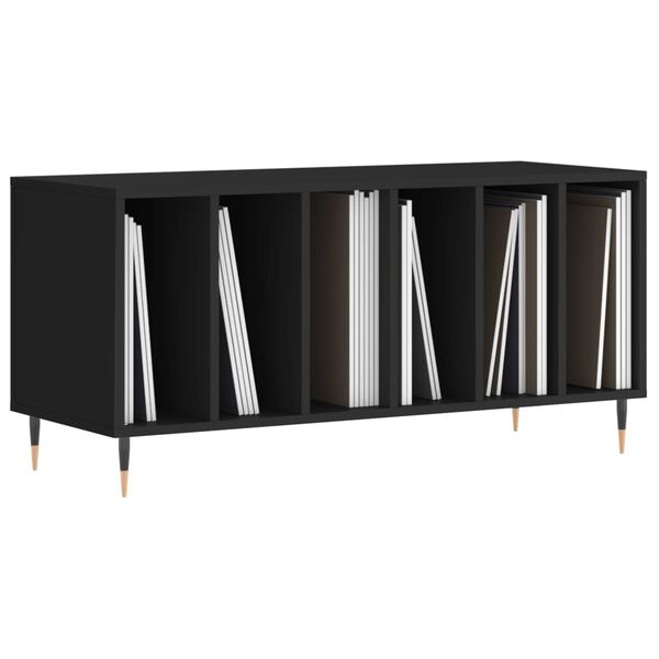 vidaXL Armoire &agrave; disques noir 100x38x48 cm bois d'ing&eacute;nierie