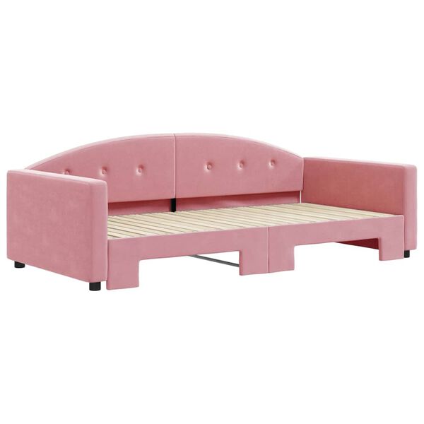 vidaXL Lit de jour avec lit gigogne rose 100x200 cm velours