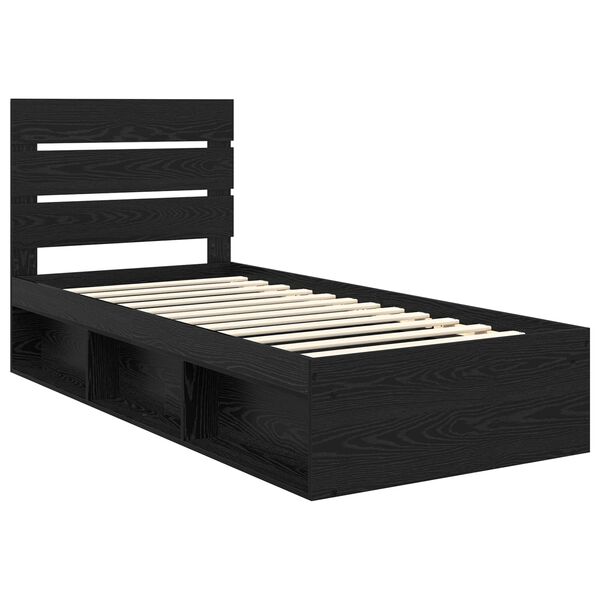 vidaXL Cadre de lit Noir 90 x 190 cm Bois de pin massif