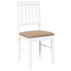 vidaXL Chaises à manger coussins 2 pcs blanc bois massif caoutchouc