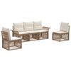 vidaXL Ensemble de canap&eacute; de jardin 5 pc 5 place Beige polyrotin