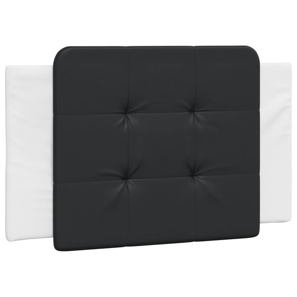 vidaXL Coussin de t&ecirc;te de lit Zadar noir et blanc 90 cm similicuir