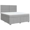 vidaXL Sommier &agrave; lattes de lit avec matelas Gris clair 180x200cm Tissu