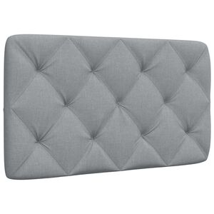 vidaXL Coussin de t&ecirc;te de lit gris clair 90 cm tissu