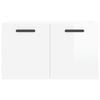 vidaXL Armoire murale Blanc brillant 60x36,5x35 cm Bois d'ing&eacute;nierie