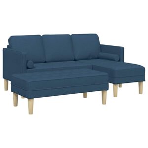 vidaXL Ensemble de Canap&eacute;s 2 pc Bleu Polyester