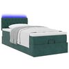 vidaXL Lit ottoman avec matelas et LED Vert foncé 90x200cm velours