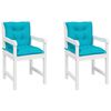 vidaXL Coussins de chaise de jardin &agrave; dossier bas lot de 2 turquoise