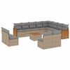 vidaXL Salon de jardin avec coussins 13 pcs beige r&eacute;sine tress&eacute;e
