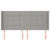 vidaXL T&ecirc;te de lit avec oreilles Gris clair 163x16x118/128 cm Tissu
