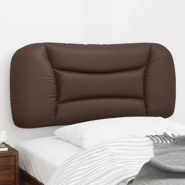 vidaXL Coussin de t&ecirc;te de lit Hvar marron 90 cm similicuir