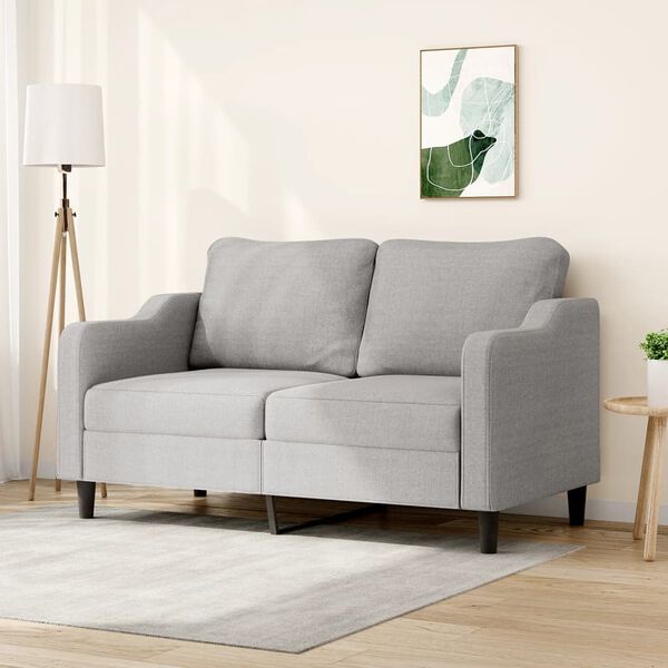 vidaXL Canap&eacute; &agrave; 2 places Gris clair 140 cm Tissu