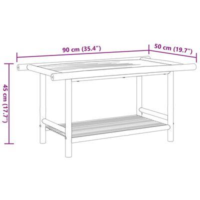 vidaXL Table basse 90x50x45 cm bambou