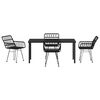 vidaXL Ensemble de salle &agrave; manger pour jardin 5 pcs Noir