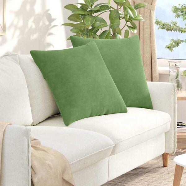vidaXL Coussins de canap&eacute; 2 pcs Vert clair 80 x 80 cm