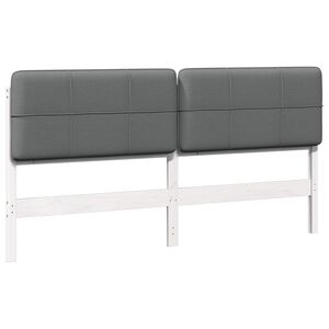vidaXL T&ecirc;te de lit capitonn&eacute;e Blanc et gris clair 200 cm Pin massif