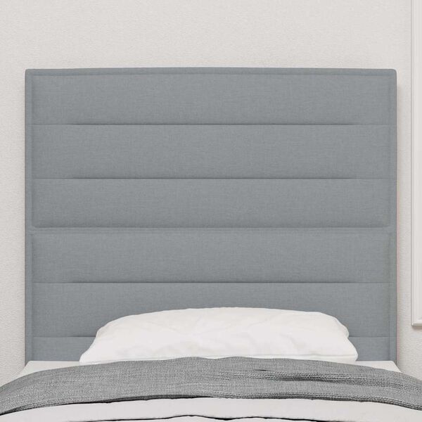 vidaXL T&ecirc;te de lit LED avec t&ecirc;te de lit Gris clair 90 cm Polyester