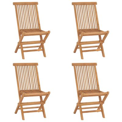 vidaXL Chaises de jardin pliables lot de 4 Bois de teck massif