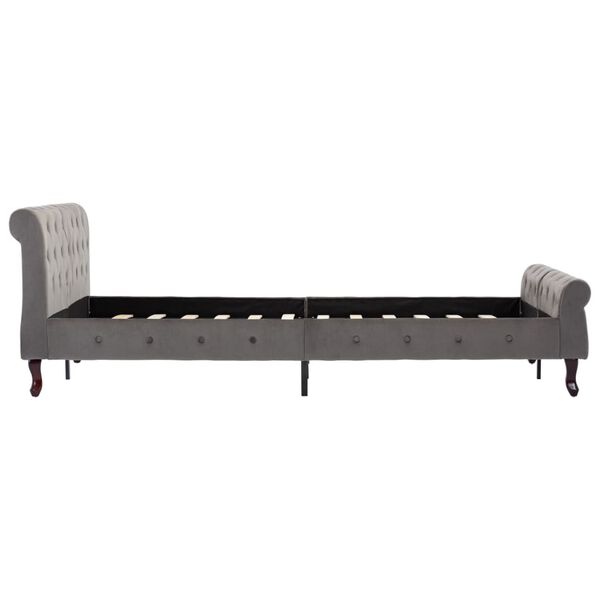 vidaXL Cadre de lit sans matelas gris velours 140x200 cm
