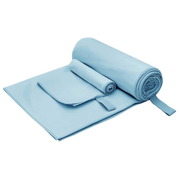 vidaXL Set de serviettes de sport 2 pcs Bleu tissu