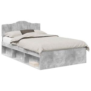 vidaXL Cadre de lit B&eacute;ton 120 x 190 cm Bois de pin massif