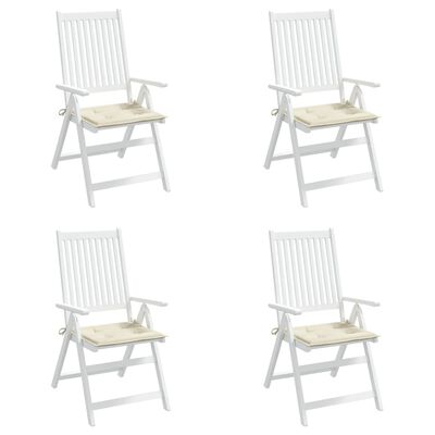 vidaXL Coussins de chaise de jardin lot de 4 crème 40x40x3 cm