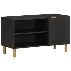 vidaXL Meuble TV noir 80x33x46 cm bois d'ing&eacute;nierie