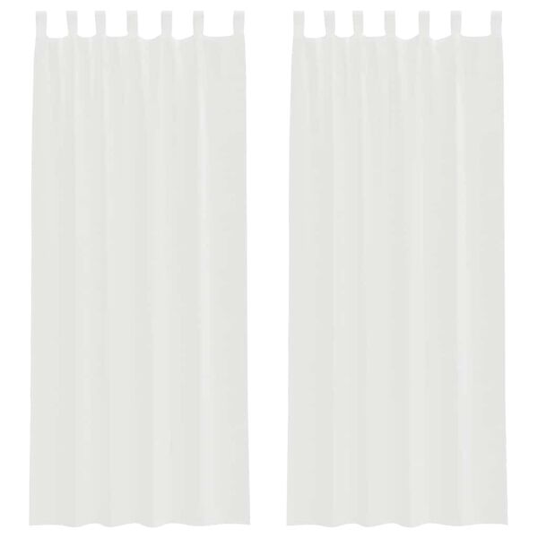 vidaXL Rideaux en voile avec boucles 2 pcs blanc 140x260 cm