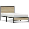 vidaXL Cadre de lit en m&eacute;tal sans matelas ch&ecirc;ne sonoma 90x190 cm