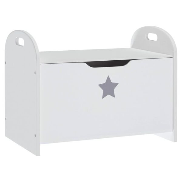 vidaXL Banc de rangement pour enfants Blanc 62x40x46,5 cm MDF