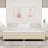 vidaXL Lit &agrave; ressorts avec matelas Cr&egrave;me 200 x 200 cm tissu