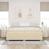 vidaXL Cadre de lit avec matelas Cr&egrave;me 200 x 200 cm tissu
