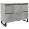 vidaXL Armoire de lavabo salle de bain gris b&eacute;ton 80x33x60 cm