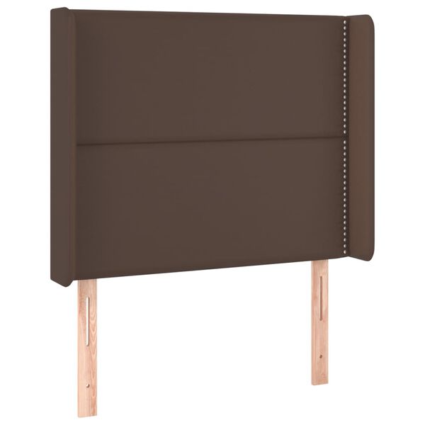 vidaXL Sommier &agrave; lattes de lit matelas LED Marron 100x200cm Similicuir