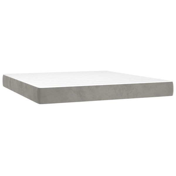 vidaXL Matelas de lit à ressorts ensachés Gris clair 160x200x20 cm
