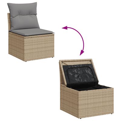 vidaXL Salon de jardin avec coussins 5 pcs beige résine tressée