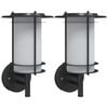 vidaXL Appliques murales d'ext&eacute;rieur 2 pcs noir acier inoxydable