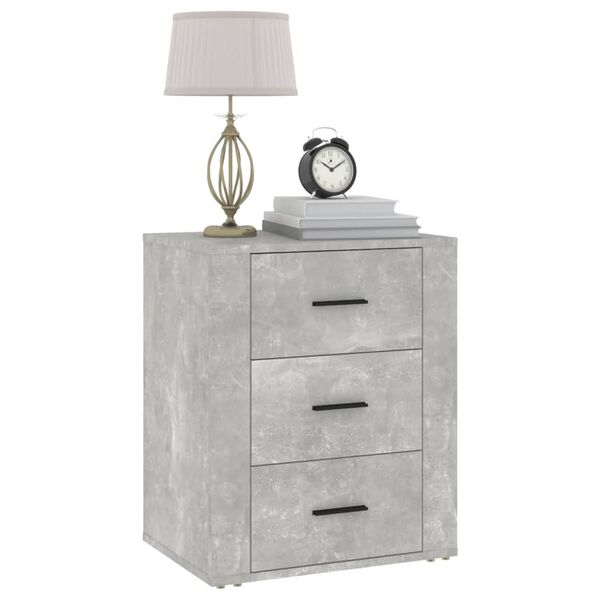 vidaXL Table de chevet Gris b&eacute;ton 50x36x60 cm Bois d'ing&eacute;nierie