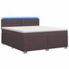 vidaXL Lit de box spring avec matelas et LED Marron fonc&eacute; 140 x 200 cm