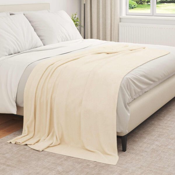 vidaXL Jet&eacute; Cr&egrave;me 210 x 140 cm Toison