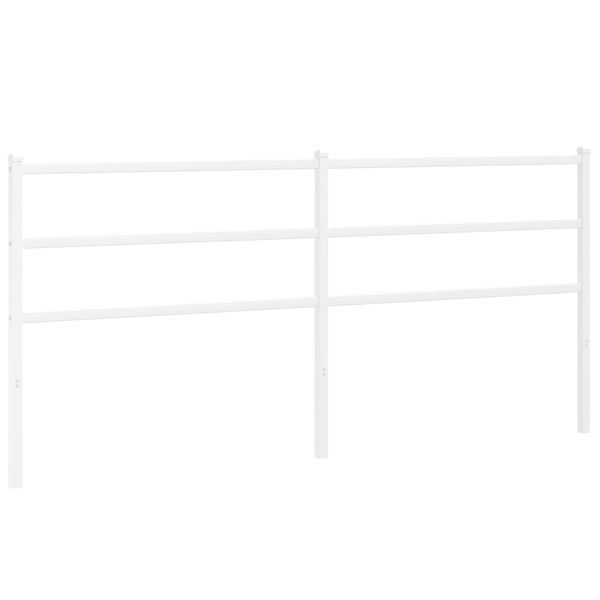 vidaXL T&ecirc;te de lit m&eacute;tal blanc 180 cm