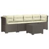 vidaXL Canap&eacute; de jardin 4 places avec coussins look rotin PP