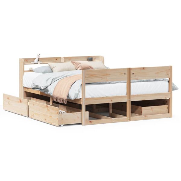 vidaXL Cadre de lit sans matelas 120x190 cm bois de pin massif