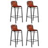 vidaXL Ensemble de bar 5 pcs Bois massif recycl&eacute; et cuir de ch&egrave;vre