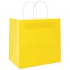 vidaXL Sacs en papier 250 pcs avec poign&eacute;es jaune 21x11x36 cm