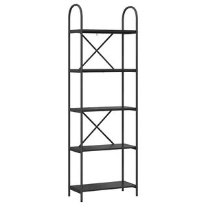 vidaXL &Eacute;tag&egrave;re 5 niveaux 60 x 30 x 183 cm Bois d'ing&eacute;nierie Ch&ecirc;ne noir