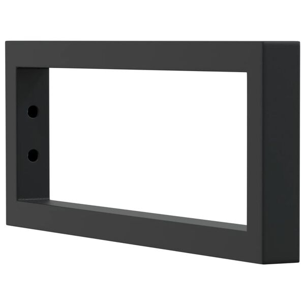 vidaXL Supports d'&eacute;tag&egrave;res pour lavabo 2 pcs noir rectangulaire acier