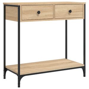 vidaXL Table console ch&ecirc;ne sonoma 75x34,5x75 cm bois d'ing&eacute;nierie