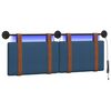 vidaXL T&ecirc;te de lit suspendue Avec lumi&egrave;re LED Bleu PU antique